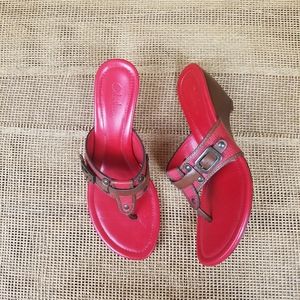 Cole Haan Thong Sandal Red Wedges